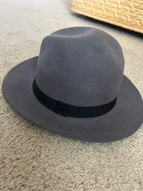 Gray Wool Fedora with Black Band